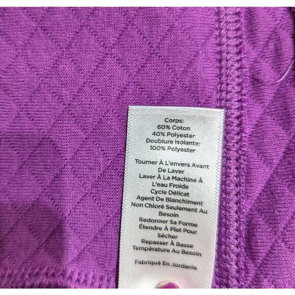 T by Talbots sweat  jacket SzLDiagonal quilted unlined Bust44" CB 27.5"EUC - Picture 9 of 12